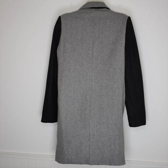 Asilio Coat Midi Colorblock Sz S Wool Preppy Academia Minimalist Neutral - Picture 8 of 16